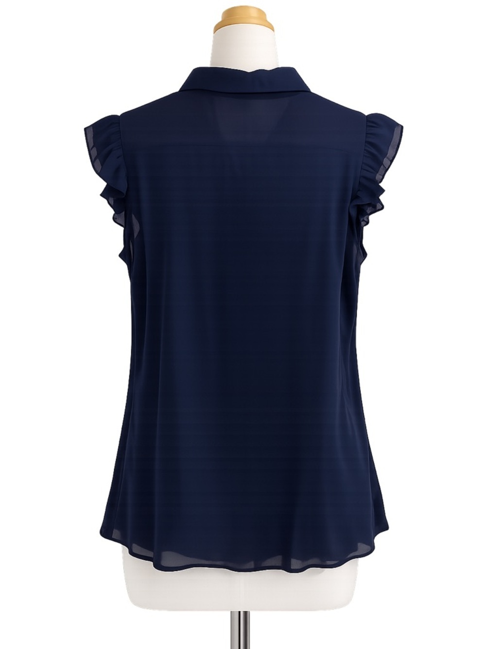 Liz Claiborne Midnight Blue Ruffle Blouse - Picture 3 of 6